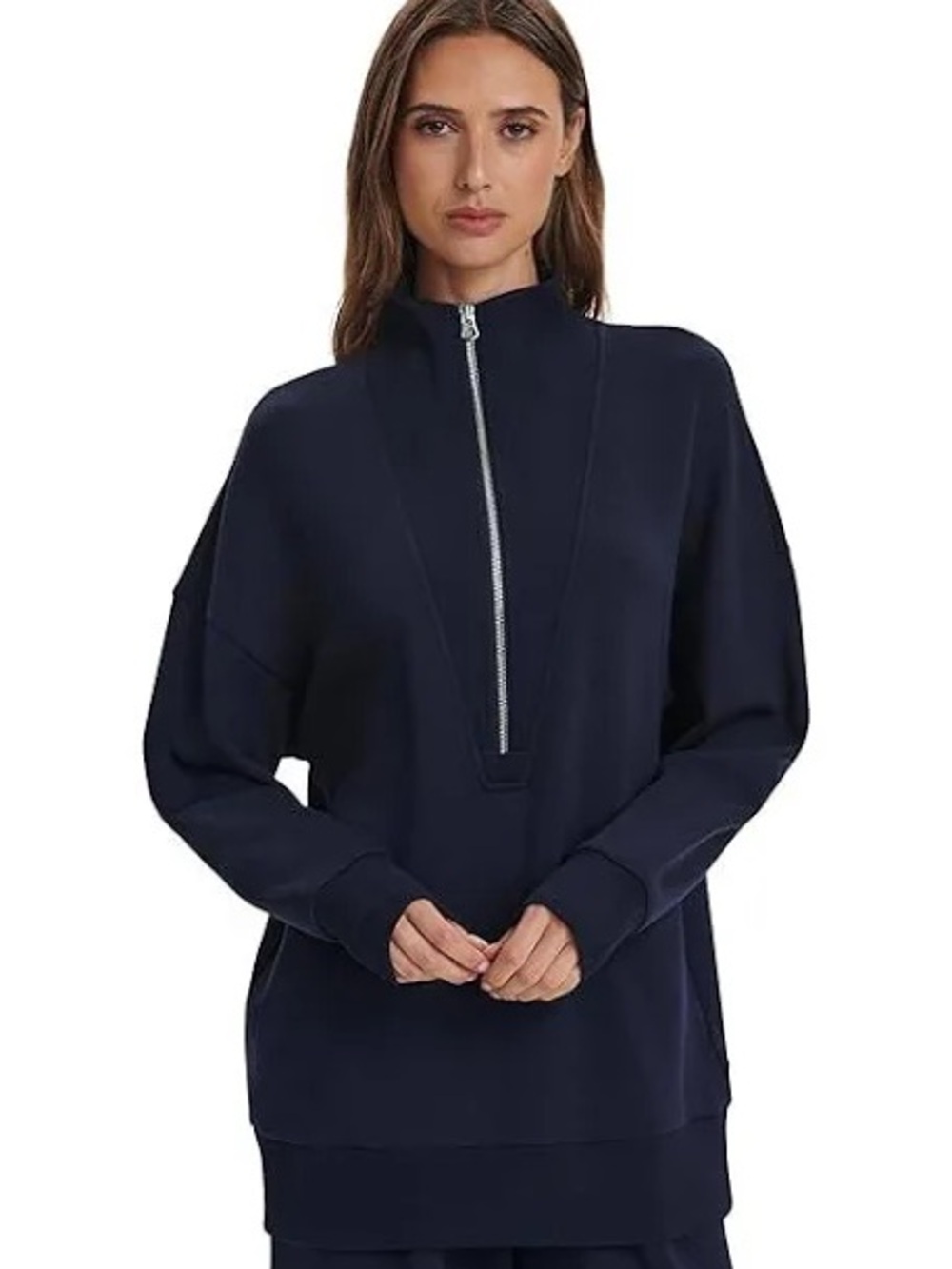 Varley Masie Longline Sweat long sleeve half zip sweater